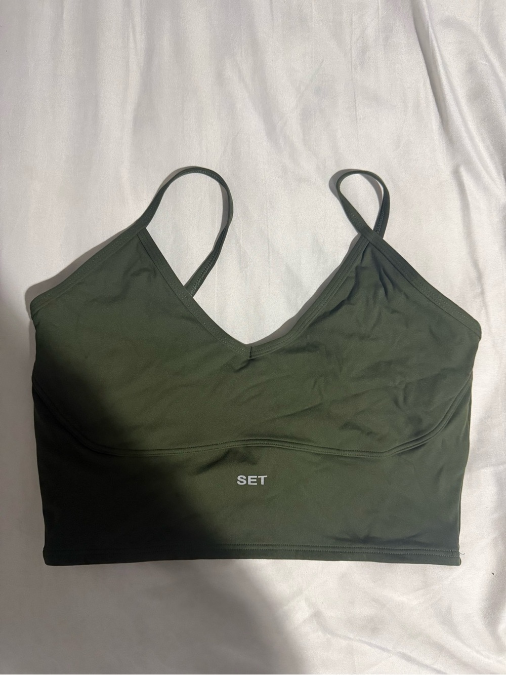 Olive Green Seamless SET active Bralette Top
